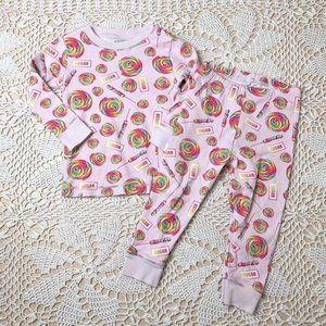 Noomie Baby Girl 2T Pima Cotton Lollipop Print Pajama Shirt Pants Set